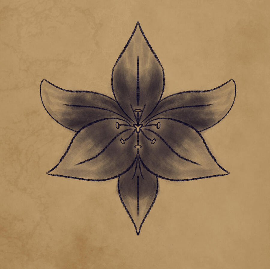 Lilion Family Crest - A lily to represent their last name and what they represent.